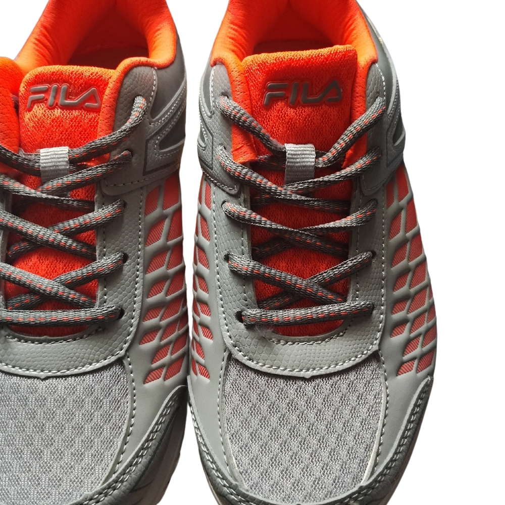 Fila Girls Shoes Size 5.5 Orange Gray Tennis Sport Lace Running Athletic